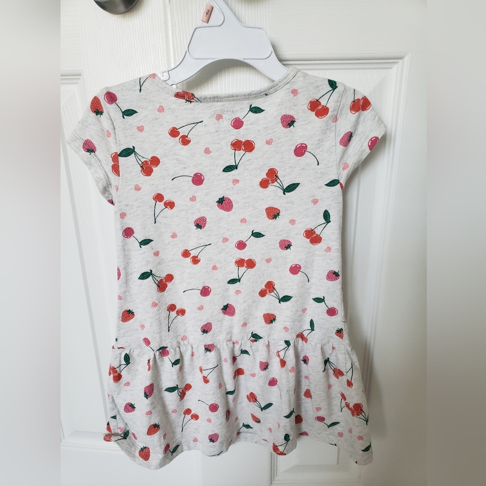 Cherry Print Peplum Top